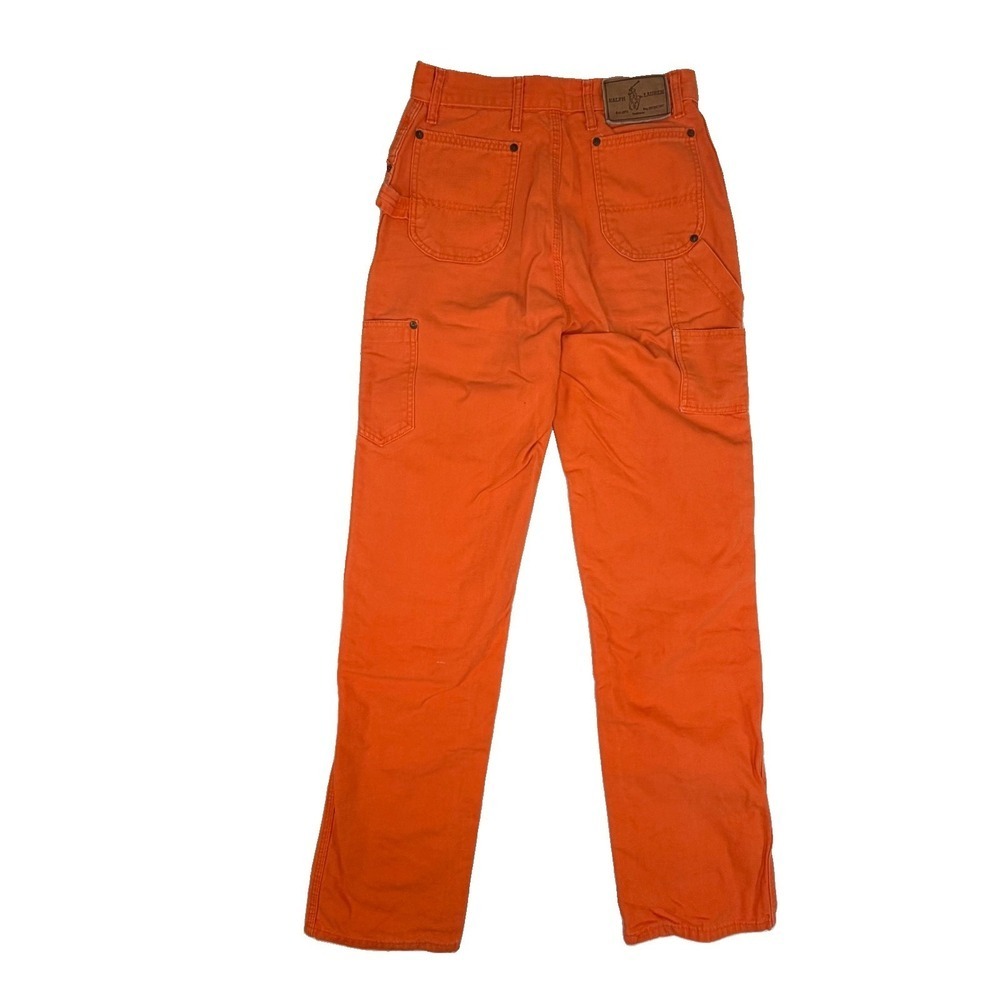 Vintage 80's-90's Ralph Lauren Orange Canvas Carpenter Jeans Sz 28x34 Utility